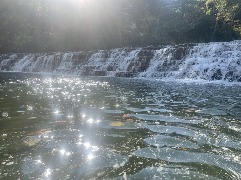 Upper Waterloo Falls sparkling in the sun